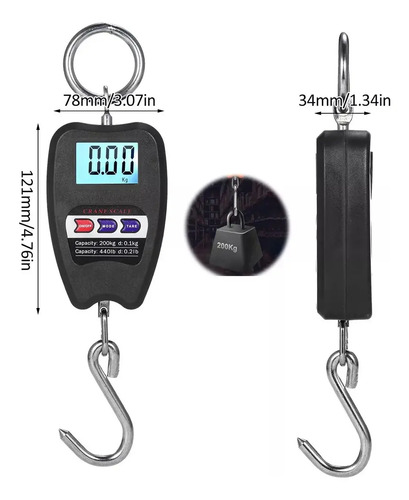 Mini Balanza Digital Colgante Crane 8088 Capacidad 200kg Pantalla Led No A Eleccion 8
