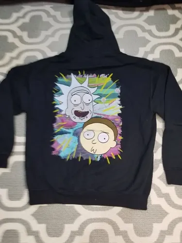Poleron Hoodie Con Gorro Canguro Estampado De Rick Y Morty 3