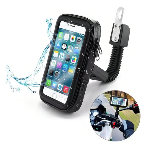 Porta Celular Moto Usb Impermeable Con Cargador Soporte Bolsa 2