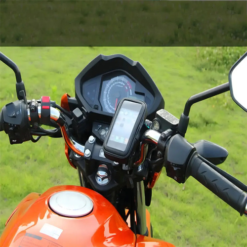 Porta Celular Moto Usb Impermeable Con Cargador Soporte Bolsa 10