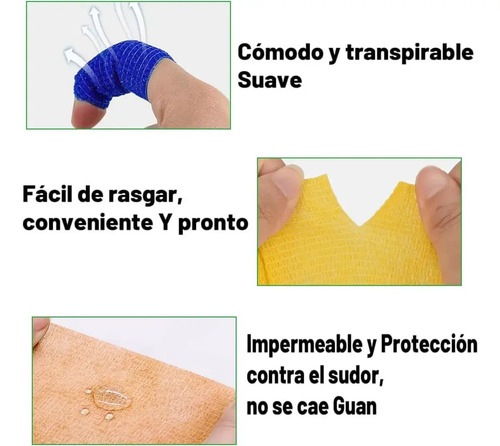12 Venda Autoadherente Cinta Vendaje Deportes 7.5cm X 4.5m Mix 3