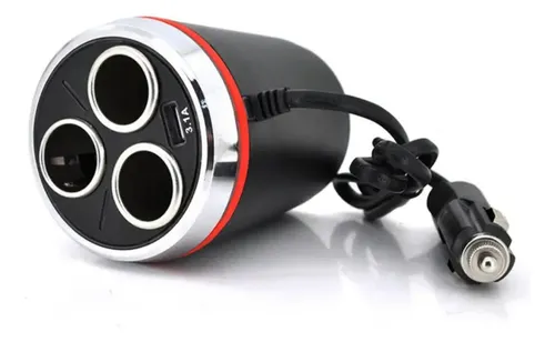 Adaptador Para Enchufe Encendedor Auto 1 A 3 Triple + Usb 2