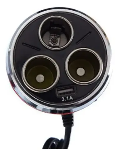 Adaptador Para Enchufe Encendedor Auto 1 A 3 Triple + Usb 5