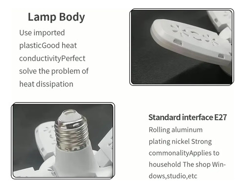 Ampolleta Led 28w Angulo Ajustable 4 Aspas 4+1 Ampolletas Blanca Ly-434 5