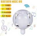 Ampolleta Ufo  Parlante Bluetooth E27 Plegable Music Blanco Frío 3