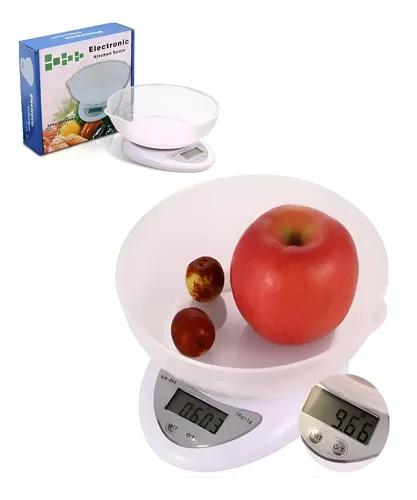 Balanza Pesa Digital Cocina Genérica 5 Kg Con Bowl Color Blanco