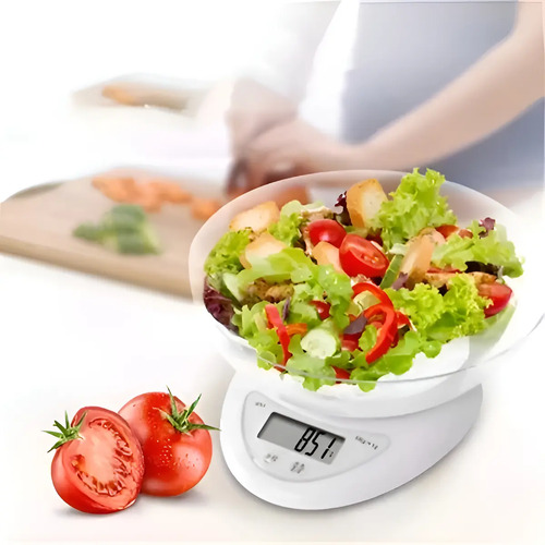 Balanza Pesa Digital Cocina Genérica 5 Kg Con Bowl Color Blanco 7