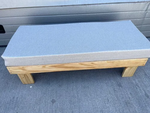 Banca Banqueta Asiento De Madera Terraza Camping Eventos Madera Oscuro Beige 3