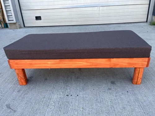 Banca Banqueta Asiento De Madera Terraza Camping Eventos Madera Oscuro Marrón 3