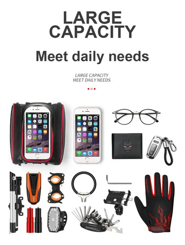 Bolso Alforja Porta Celular Impermeable Para Bicicleta Unico 6
