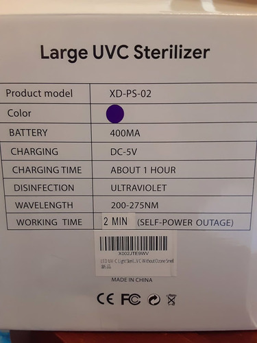 Bolso Sanitizador Luz Uv Elimina Germenes  Esterilizador 10