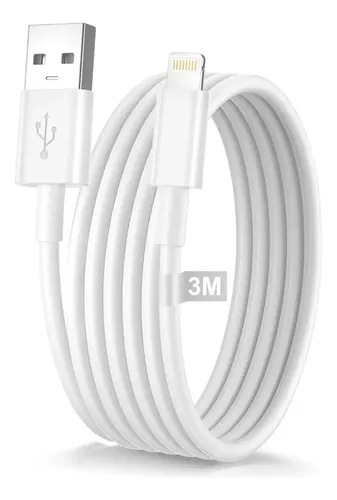 Cable Usb Calidad Lightning Compatible iPhone 3 Metros 10 Un Naranja 8