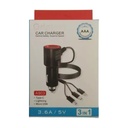 Cargador Auto  Rapido Celulares  Automóvil  3 En 1 Negro Con Detalle Rojo 9