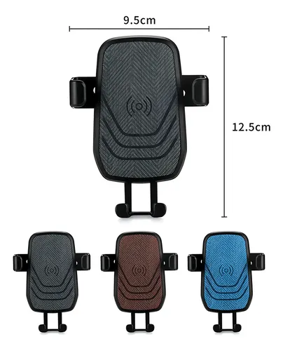 Cargador Soporte Auto Inalambrico Qi iPhone 8 Plus X S7 S8 Azul 5