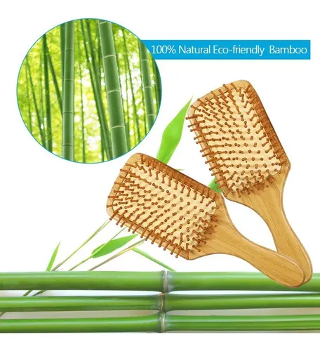 Cepillo Pelo Cabello Bambu Ecologico Masajeador 5