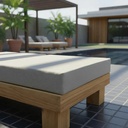 Cojin Terraza 50x50x10 Cm. Densidad 21 Sillon Sillones Beige Liso 2