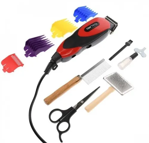 Cortadora De Pelo Para Mascotas Daling Dl-d12 Con Accesorios Rojo 3