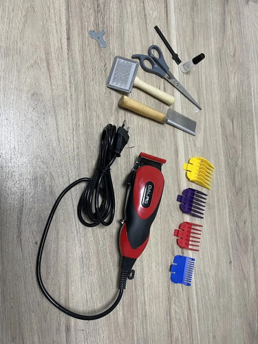 Cortadora De Pelo Para Mascotas Daling Dl-d12 Con Accesorios Rojo 5