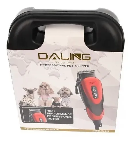 Cortadora De Pelo Para Mascotas Daling Dl-d12 Con Accesorios Rojo 7