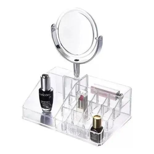 Cosmetiquero Acrílico Organizador De Maquillaje Con Espejo 2