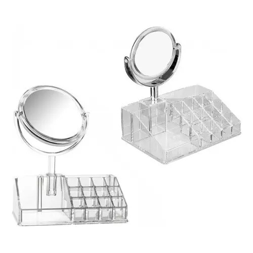 Cosmetiquero Acrílico Organizador De Maquillaje Con Espejo 3