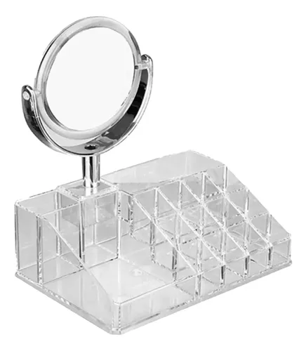 Cosmetiquero Acrílico Organizador De Maquillaje Con Espejo 4