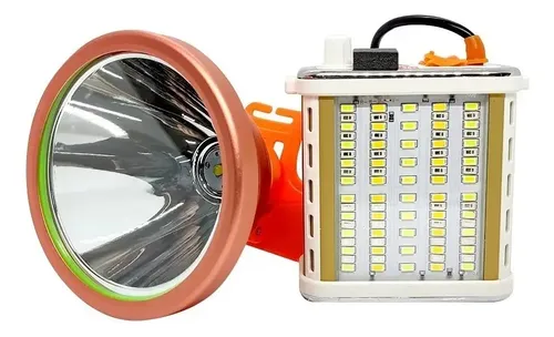 Foco Led  Largo Alcance Linterna Minera Usb Camping Naranja 3