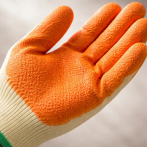 Guante Trabajo Palma Latex Antideslizante Naranjo Seguridad  Naranja 3