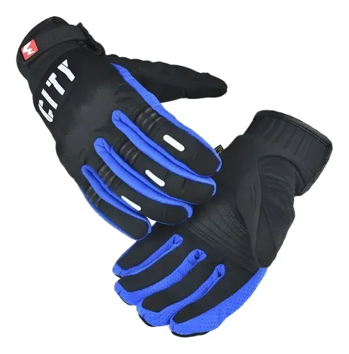 Guantes Para Moto Bicicleta Touch Pantalla Táctil Color Azul Talla M