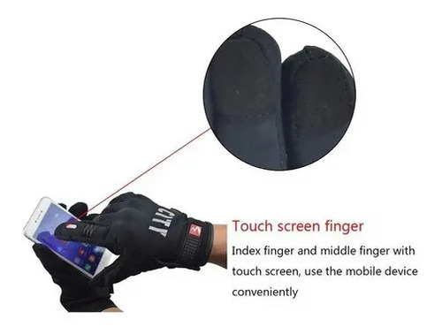 Guantes Para Moto Bicicleta Touch Pantalla Táctil Color Azul Talla M 4