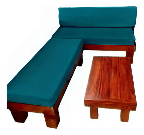 Juego De Terraza Rustico Living Para Departamentos Madera Estructura Marrón 4