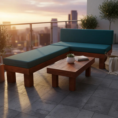 Juego De Terraza Rustico Para Departamentos Madera 8