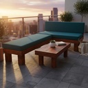 Juego De Terraza Rustico Para Departamentos Madera 8