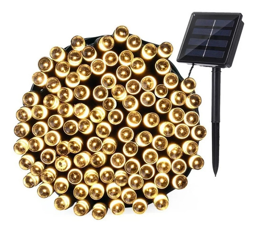 Luces Navidad 100 Led Solar Exterior 2