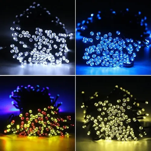 Luces Navidad 100 Led Solar Exterior 3