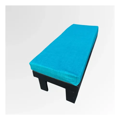 Juego Terraza Madera Negro Departamento Balcones + Cojines Negro Cojin Azul 7