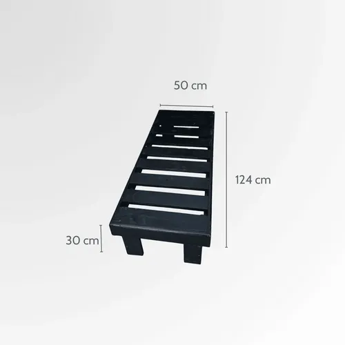 Juego Terraza Madera Negro Departamento Balcones + Cojines Negro Cojin Azul 9