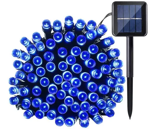 Luces Navidad 100 Led Solar Exterior 7