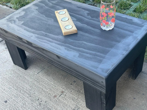 Juego Terraza Madera Negro Departamento Balcones + Cojines Negro Cojin Beige 8
