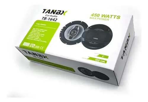 Kit 2 Parlante Auto Tanbx Tb-1642 450w 3 Vias Negro Tb-1642 7