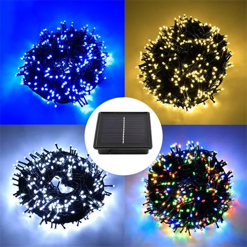 Luces Navidad 100 Led Solar Exterior 11