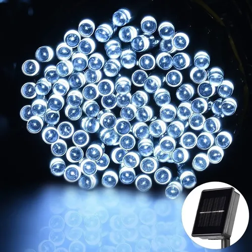 Luces Navidad 100 Led Solar Exterior 17