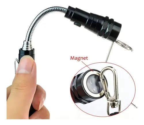 Linterna Magnética Mi Led Flexible Imán Telescópica Negra 55cm Blanco Negro 7