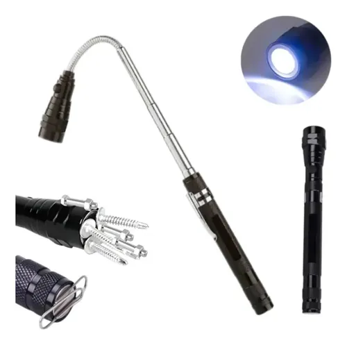 Linterna Magnética Mi Led Flexible Imán Telescópica Negra 55cm Blanco Negro 8