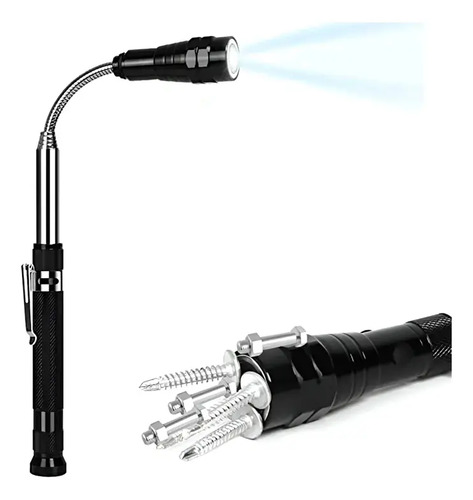 Linterna Magnética Mi Led Flexible Imán Telescópica Negra 55cm Blanco Negro 10