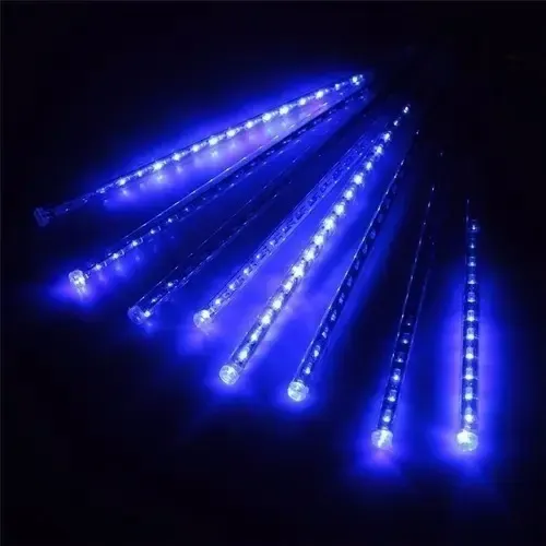 Luces Led Guirnalda Lluvia Meteoro Cascada Navidad Azul 3