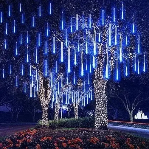 Luces Led Guirnalda Lluvia Meteoro Cascada Navidad Azul 5