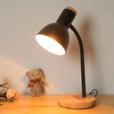 Lámpara De Escritorio, Lámpara De Mesa Ajustable De Madera  Negro