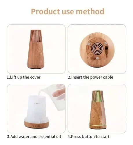 Lámpara Rgb Humidificador Purificador De Aire Difusor Blanco 4