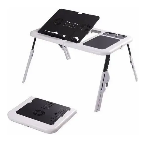 Mesa Portátil Notebook Doble Ventilador Cooler Base Mouse Blanco No.ld09 2